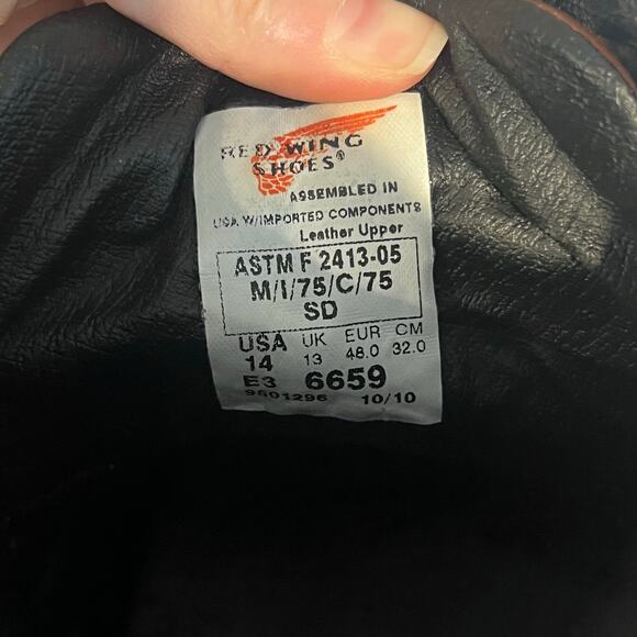 Red Wing Brown Leather Safety Toe Work Shoes Mens 14 Oxford Oil Slip Resistant - Picture 10 of 11